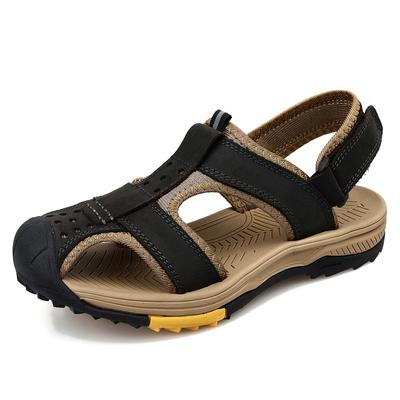 Sommer Herren Sandalen Leder Hausschuhe lässig Sport Mode rutschfest Herren Reiseschuhe Outdoor Strandschuhe neu 2024 große Größe