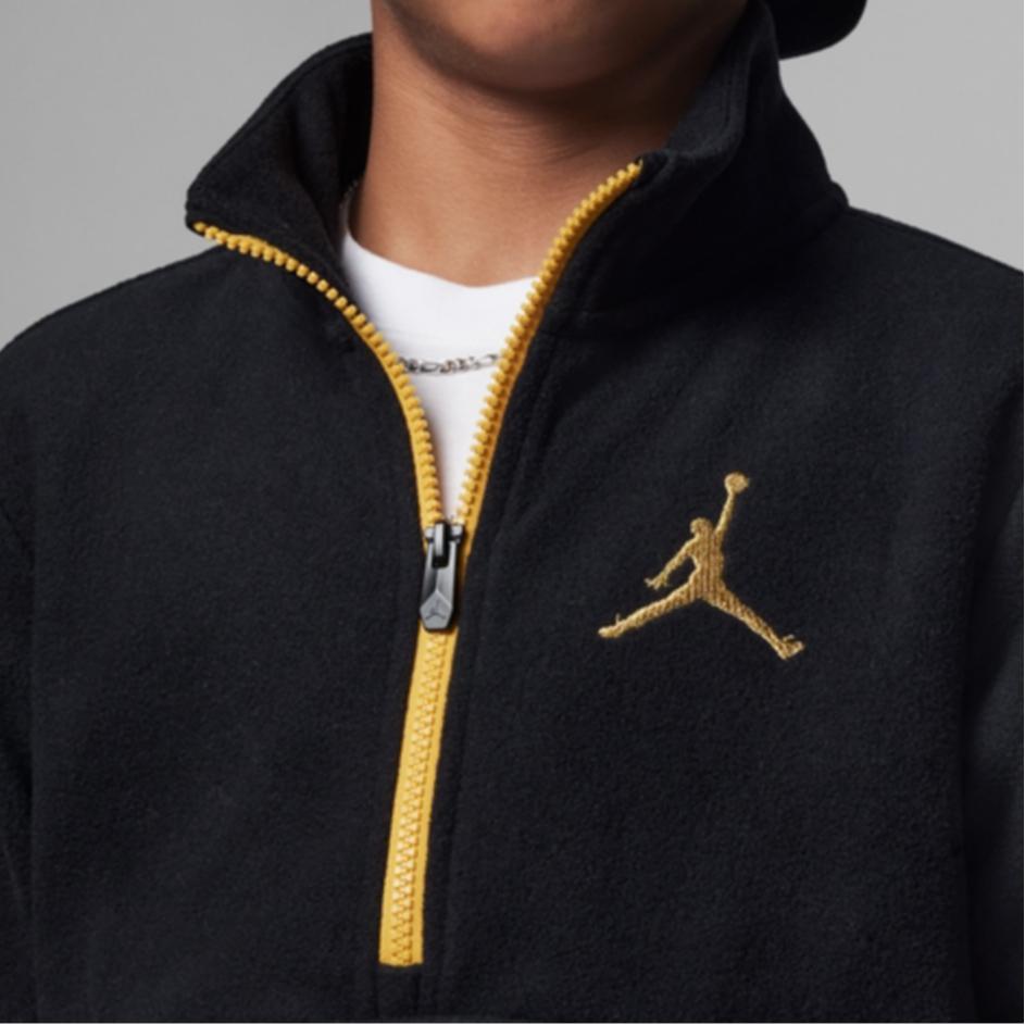 Jordan Kids Letter Pattern Half-Zip Collar Sweatshirt Kids Sweatshirt Black FD9360-010