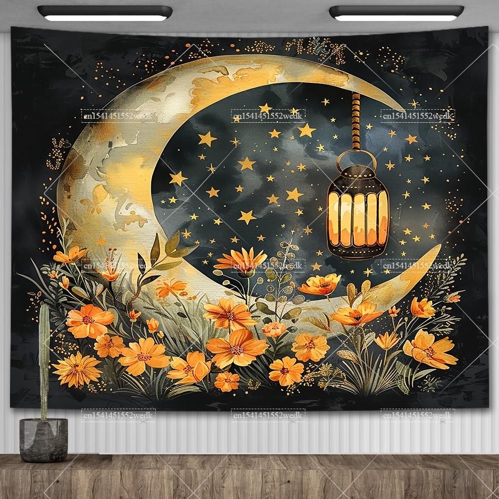 Mandala Półksiężyca Słońce Gobelin Gobelin Wiszący na Ścianie Boho Wiedźmiński Gobeliny Wystrój Pokoju Flagi Domowe