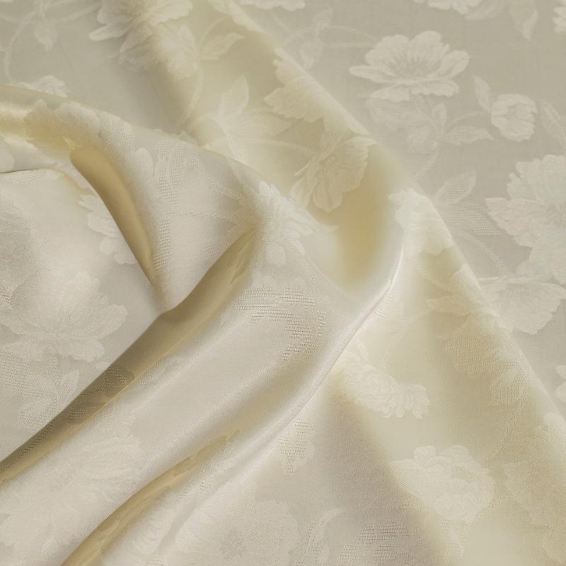 Floral Jacquard Imitation Acetate Fabric Shiny Smooth Wrinkle Resistant for Women's Dress Cheongsam Blouse Pants Sewing Material