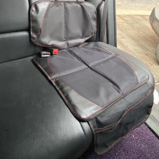 Child Car Seat Protector with Mesh Pocket Non-Slip Backing Waterproof Stain Resistant Thick Padding Baby Car Seat Cover