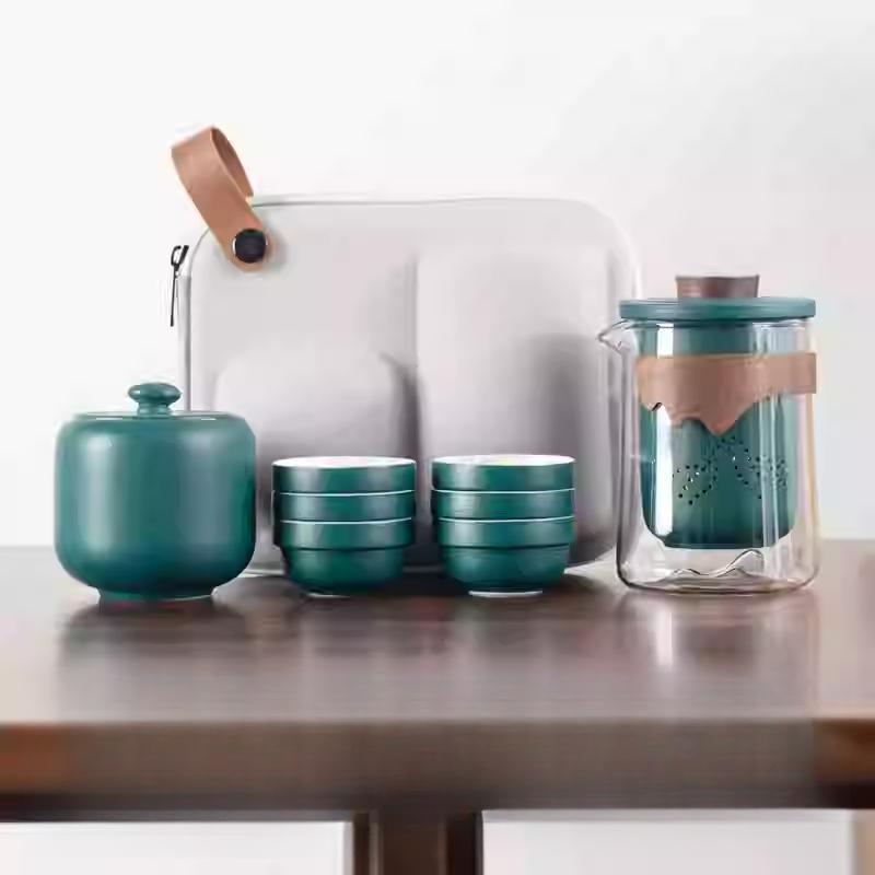 Portable Travel Tea Set Small Set Gift Carry-on Outdoor Tour Kung Fu Brewing Tea Cup Ware Single Camping Fast Guest Cups