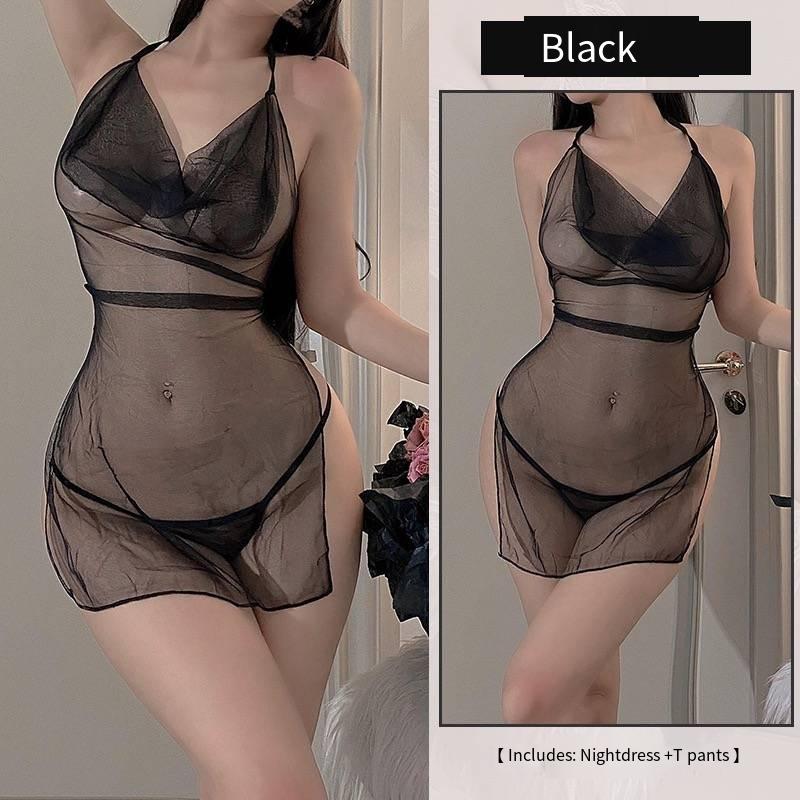 Sex Transparente Dessous Erotische Dessous für Frauen Heiß Schleife Offen Sexy Kostüm Offener Schritt Sex Unterwäsche Fetisch Porno Outfit Kleid