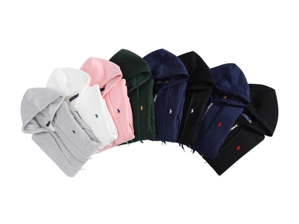 Mångsidigt gränsöverskridande set med pikétröja och huva, med broderad hästlogotyp, huva, kofta, plus sammetsfodrad fritidsjacka för män