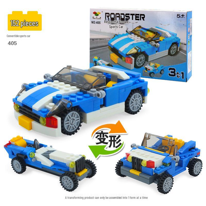 Children's Creative Building Blocks - Car, Airplane, and Fighter Toy Set
