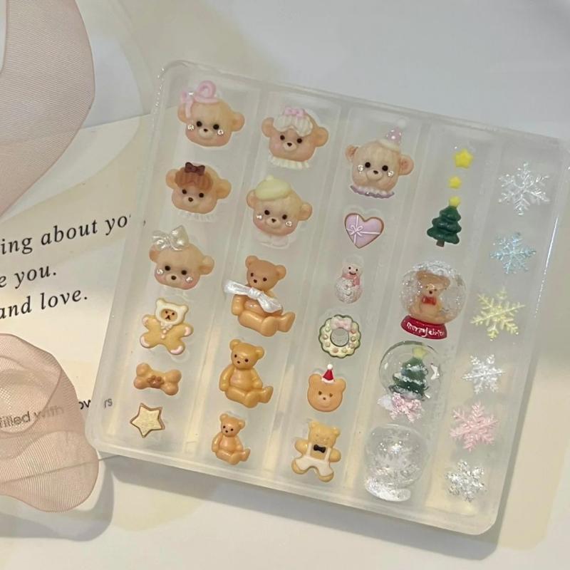 Transparent Silicone Nail Art Mold Belt Buckle Flower Butterfly Four-Leaf Clover 3D Nail Decoration Mold Manicure Template