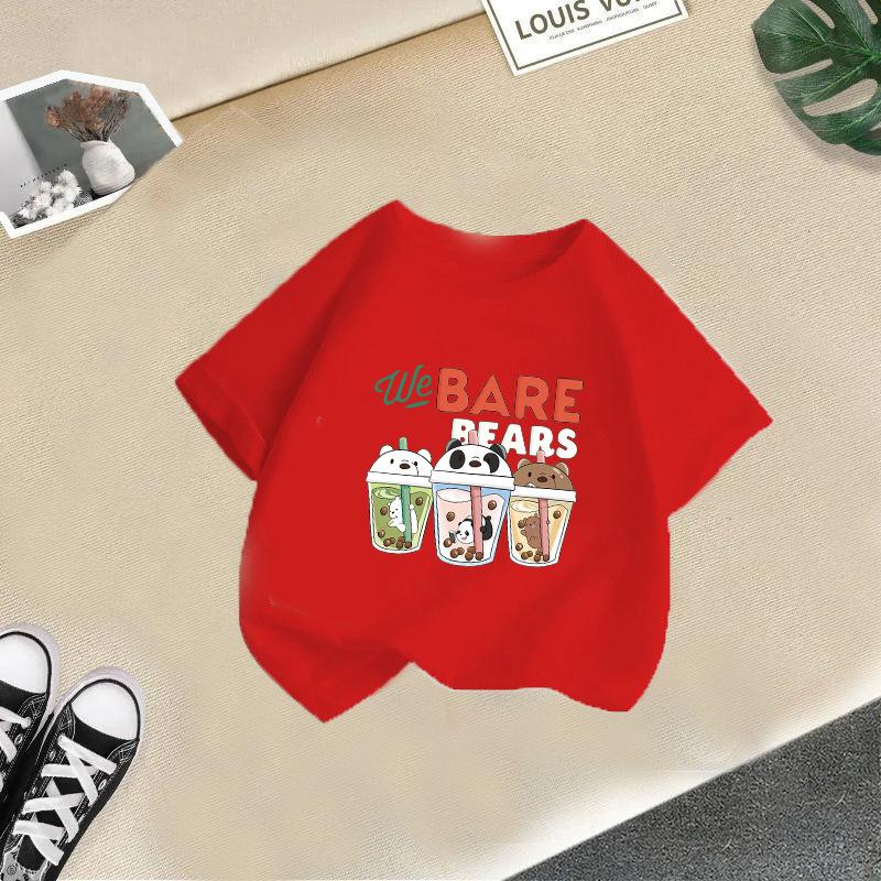 

Children T-shirt Cute Animals Printed Kids 100% Cotton Tops O-Neck Short-sleeve Kids 2-13Y T-shirt 4T(110cm)