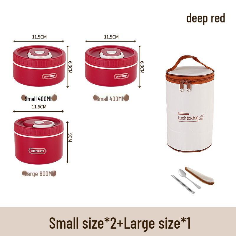 Round Multi-layer Stainless Steel Insulated Bento Box with Lid - Microwaveable Lunch Container for Office and Students.