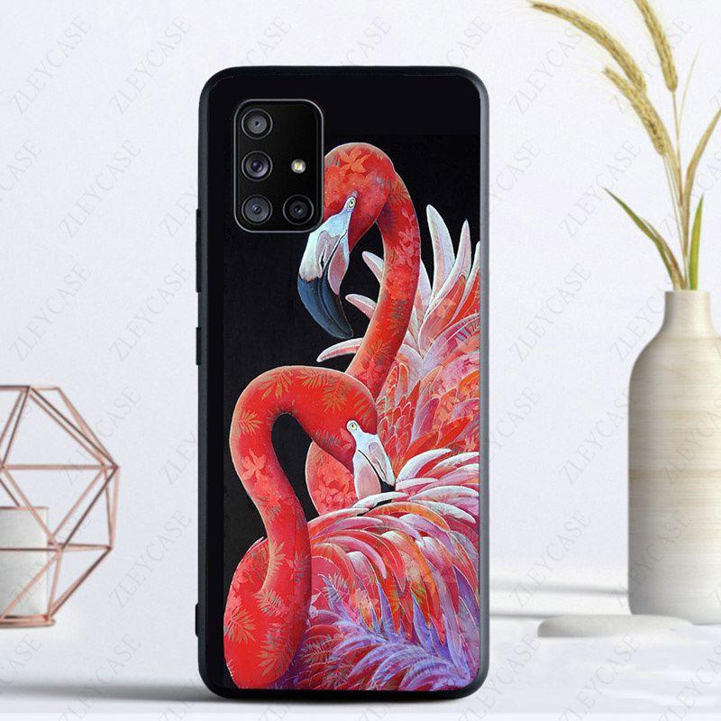 

Чехол для телефона Samsung Galaxy A13 A53 A11 A12 A32 A22 A52S 5G A10S A41 A42 A33 A20E A30S A40 A51 A71, чехлы с изображением фламинго и птицы Galaxy A71 4G