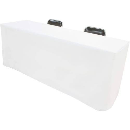 

L CLOVER White Water-Repellent Tablecloth for Long Tables, Commercial Use, Reception Desks, Interviews, Information Sessions, Meetings, Parties, Box T