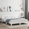 VidaXL Bed Frames with Headboard and LED, Double Bed with Slatted Base, Adult Bedroom Bed, White 180x200 Cm Wood 3207525