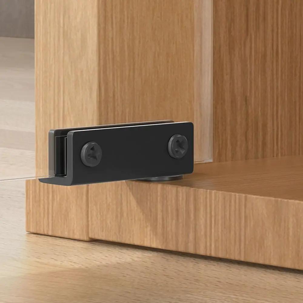 2Pcs Metal Glass Door Pivot Hinge Mirror Support Hook Accessories Concealed Hinges No Punching Multifunction Cabinet Clamp Hinge