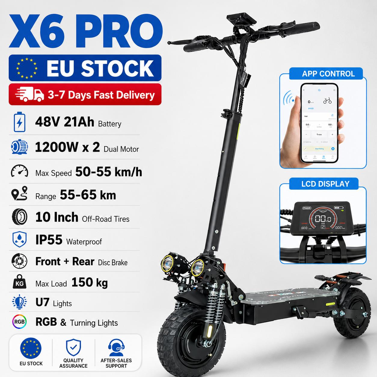 X6 PRO Divu motoru bezceļu elektriskais