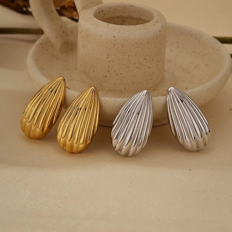 18K Gold Plated Geometric-shaped Stud Earrings Women Sterling Post Vintage Minimalist Fashion Jewelry