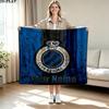 1PC Club Brugge KV Custom Name Patterned Flannel Blanket Suitable For All Seasons for Home Decor Warmth and Comfort Gifts Holiday Present