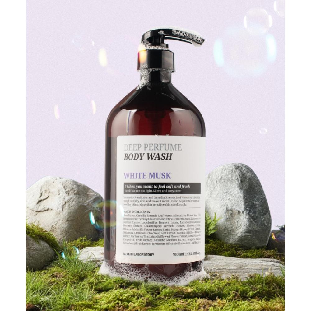 W.skin Laboratory Deep Perfume Highly Moisturizing Body Wash 1000ml  2 Types Baby Powder Fragrance  White Musk Fragrance