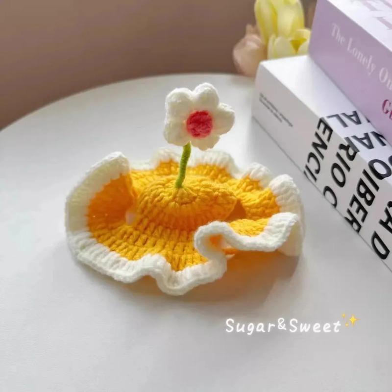 Pet Hat Cat Hat Dog Head Cover Headwear Handmade Weaving Decoration