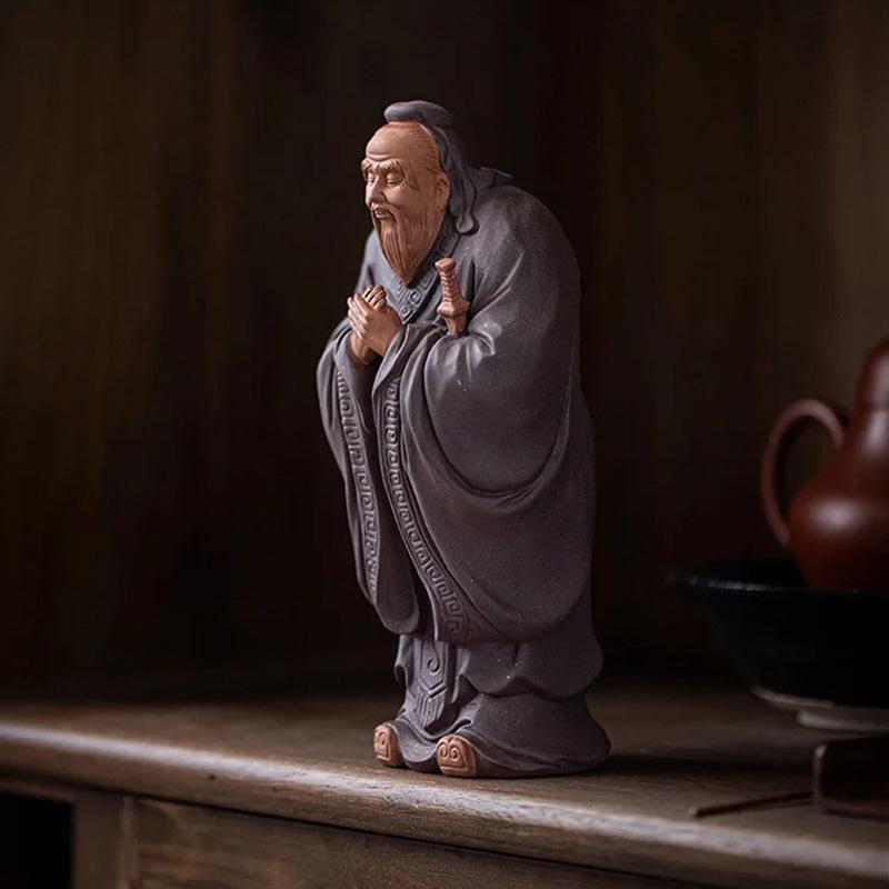 Ceramic Historical Figure Confucius Statue Chinese philosopher Home, Living Room, Office, Study Room Decorative statues