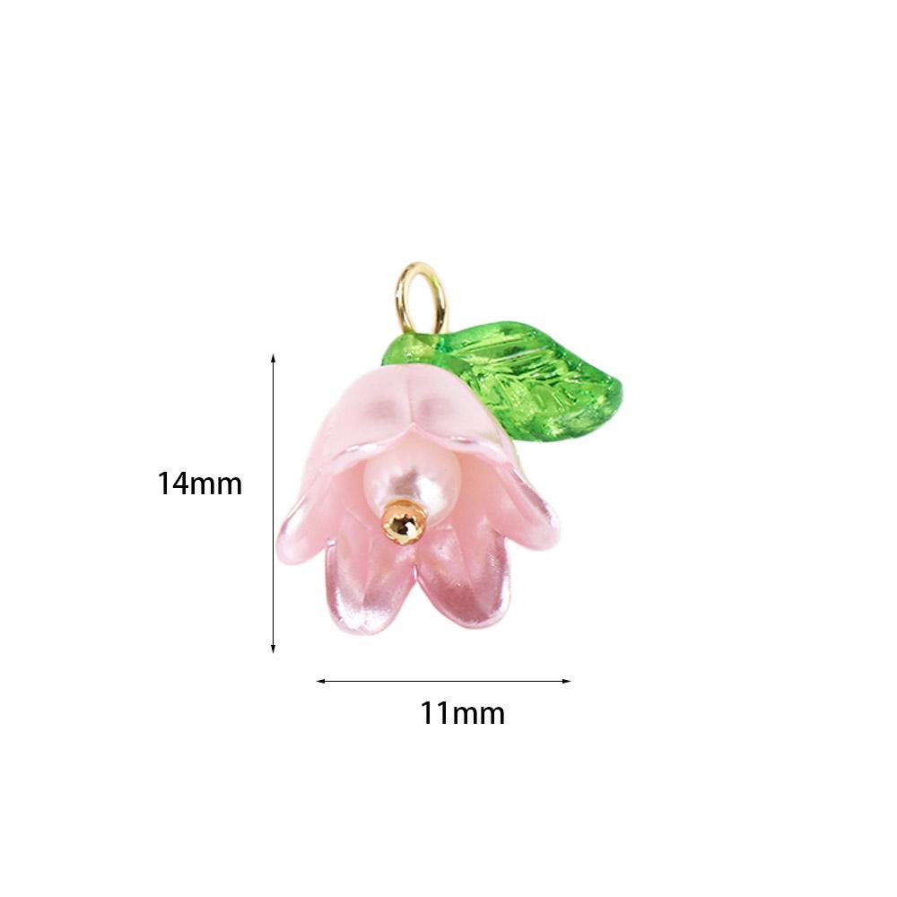 Kit For DIY for Necklace Earrings Loose Beads Bell Orchid Beads Lampwork Beads Flora Leaves Beads