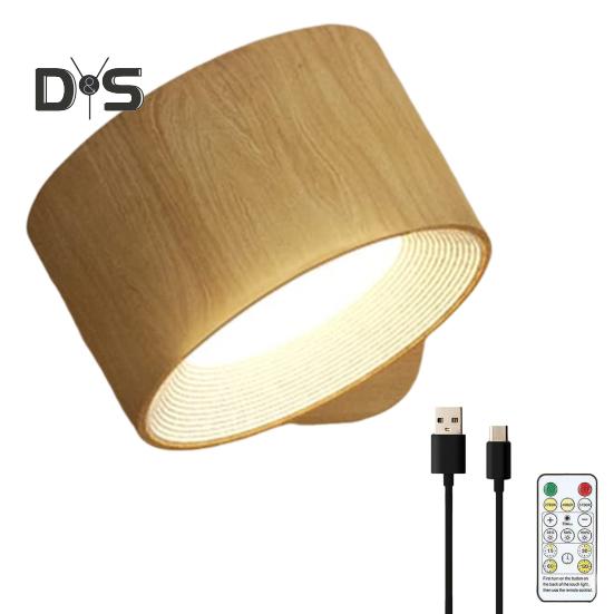 Trådløs vegglampe med fjernkontroll Dimmbar Enkel installasjon USB-oppladbar Veggmonterte lysarmaturer LED-vegglampe