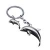 Keychain Pendant Zinc Alloy Dolphin Design Key Chain Easy To Hang Electroplated Metal Key Ring Backpack Car Accessory