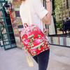 Blue Red Women Backpack 2024 Summer Small Retro Flower School Bags for Teenage Girls Street Casual Bagpack