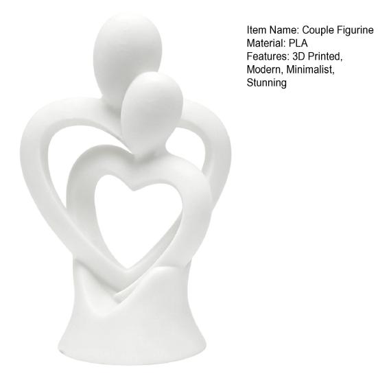Hugging Couple Statue, 3D Printed Romantic Lover Figurine for Bedroom, Desk, TV Stand, Home Decor, Wedding Valentine's Day Gift for Wife, Husband