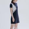 FILA Letter Brand Logo Color Block Fashion Sports Casual Breathable Polo Dress Women Dresses Legendary-Blue F11W121324FNV