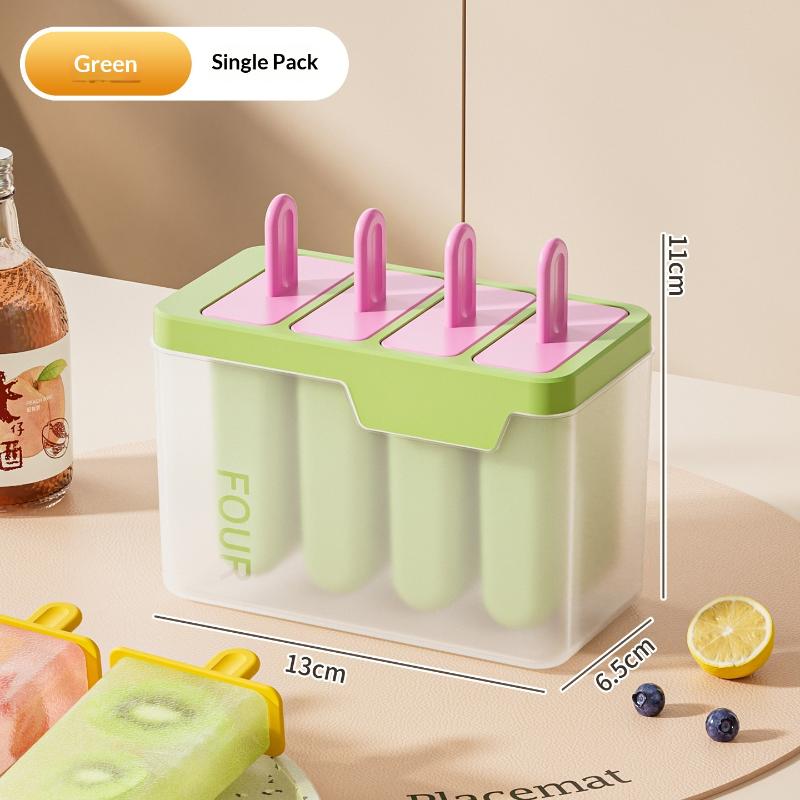 

Popsicle/Sorbet Mold Food Grade Household Popsicle Making Ice Box Abrasive Tools With Lid Homemade Ice Cream Artifact зелёный