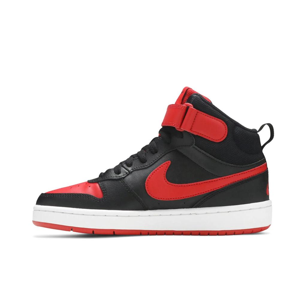 Nike Court Borough Mid 2 Grade School 'Bred' (Unisex) Black / White / University Red Kids' Skateboarding Shoes CD7782 003