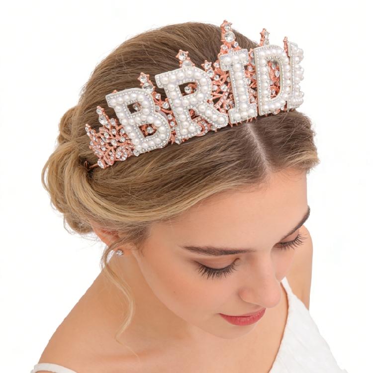 Bridal Pearls Crowns Stylish Graceful Crowns Wedding Photo Accessory Bride Crystal Hairband Wedding Photo Props