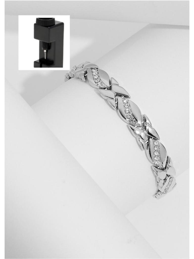Jiarui Women's Leaf Diamond Magnetic Bracelet