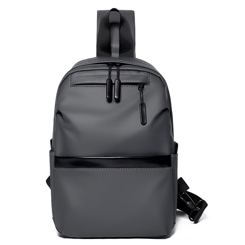 TS JYL laptop bag,Men Chest Bag Leather Simple Solid Color Shoulder Crossbody Waist Pack