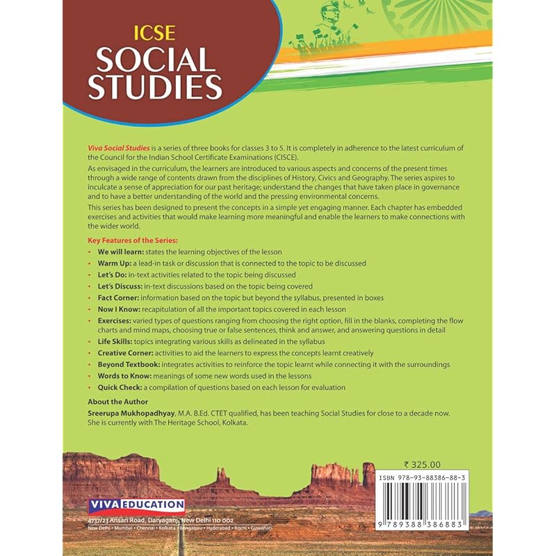 ICSE Social Studies, 2019 Ed., Book 5 Viva Social Studies is a series of three