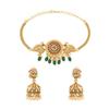 Jewellery Set for Women Green Beads Drop Peacock Designed Bridal Choker Necklace Set for Women and Girls