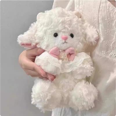 Niedliche Lamm-Puppe Puppe Plüschtier Schlafen mit Kindern Bett Überwurf Kissen Stoffpuppe Geburtstagsgeschenk Mädchen