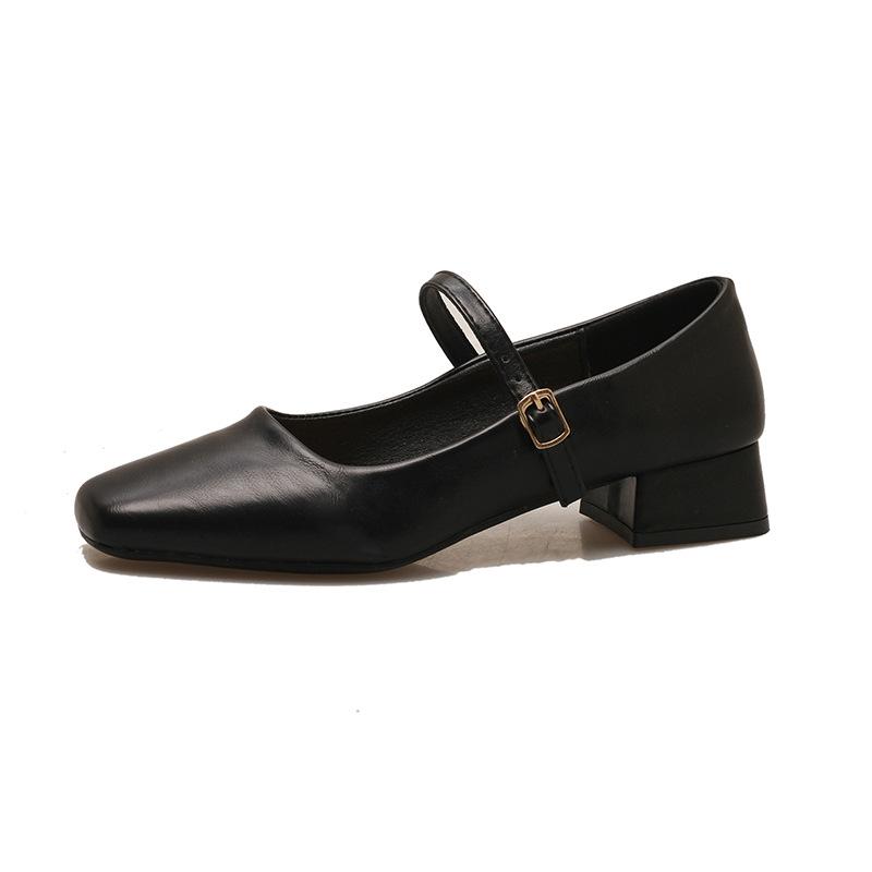 2026 Luxury French Vintage Women's Mary Jane Shoes Chunky Heel Ladies Single Strap Lolita Shoes Buckle Decor Footwear Loafers
