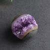 Natural Amethyst Druzy Geode Crystal Ball Opening Smile Sculpture Sphere Healing Mineral Specimen Collectibles Decoration