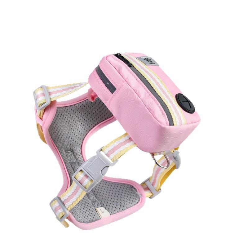 Pet Self-backpack Vest Style Pet Chest and Back, Small and Medium-sized Dog Leash, Outdoor Travel Pet Small Schoolbag