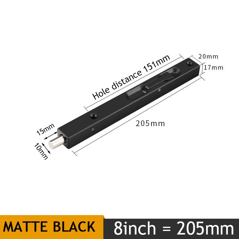 KAK Stainless Steel Hidden Door Bolt Security Guard Door Latch 4/6/8/10 inch Sliding Door Lock Bathroom Bolt Dust Proof Hardware