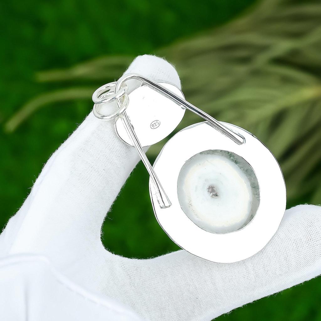 Mothers Day Deal 925 Silver White Solar Quartz Stone Trendy Wife Pendant Jewelry