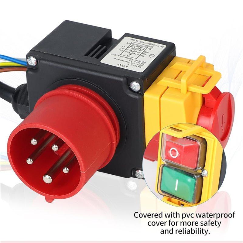 ABKS-Emergency Stop Switch Machine Switch 3-Phase 400 V With 80 Cm Cable Safety Switch Zero Voltage Switch Equivalence KOA7