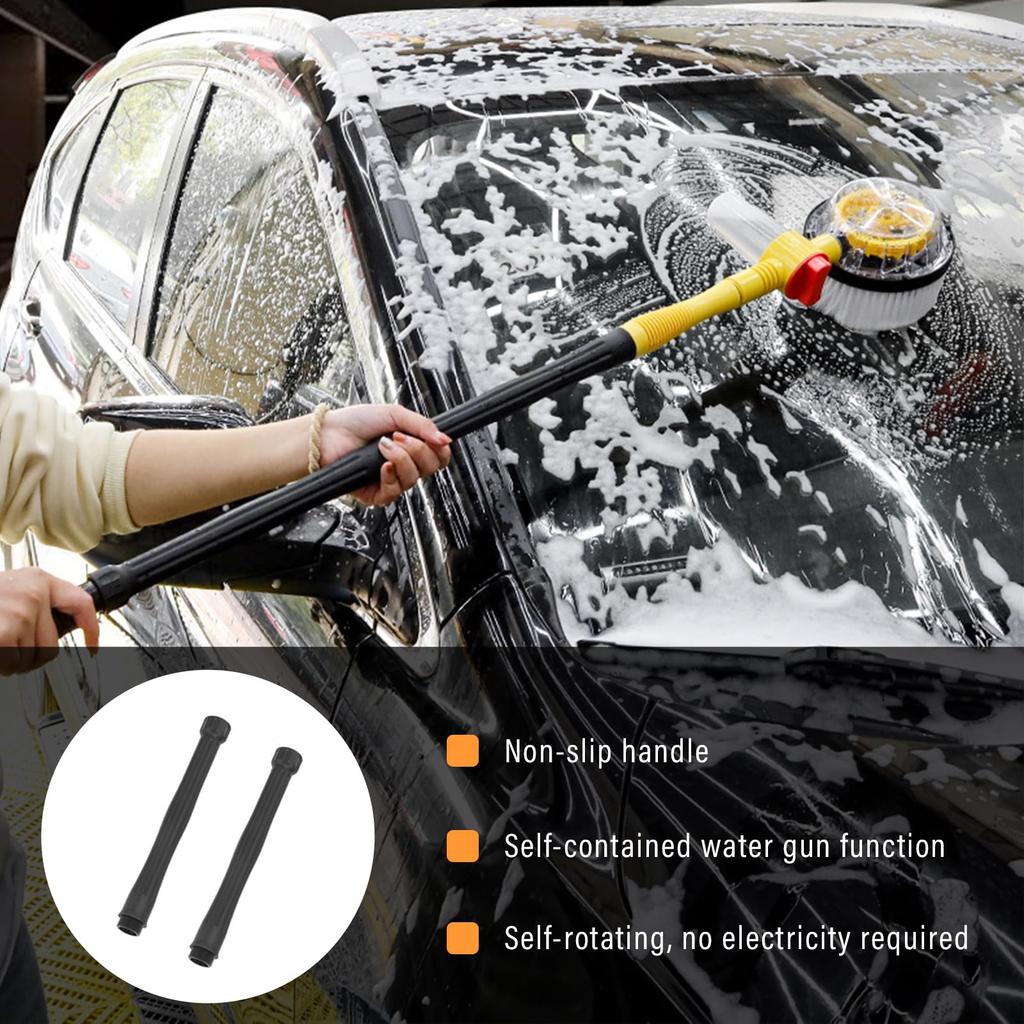 Car Rotating Water Brush Car High-Pressure Water Gun Foam Brush 360-Degree Automatic Rotation Adjustable Immersion Washing Brush