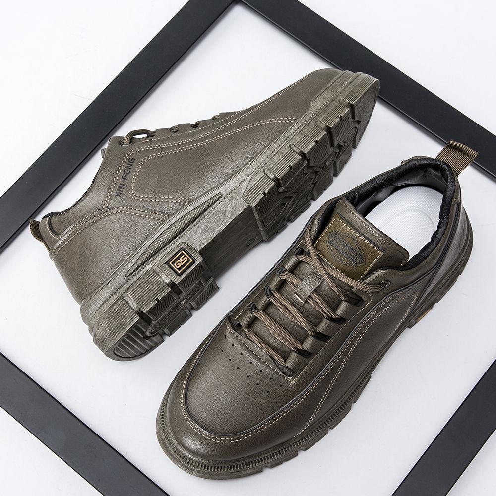 Herr Vattentäta Retro Läder Martin Boots - Stiliga, Casual, Allround Skor