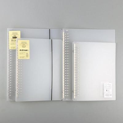 Guscio Raccoglitore ad Anelli A5B5 Colore Naturale 26 Fori con 20 Fogli Trasparenti
