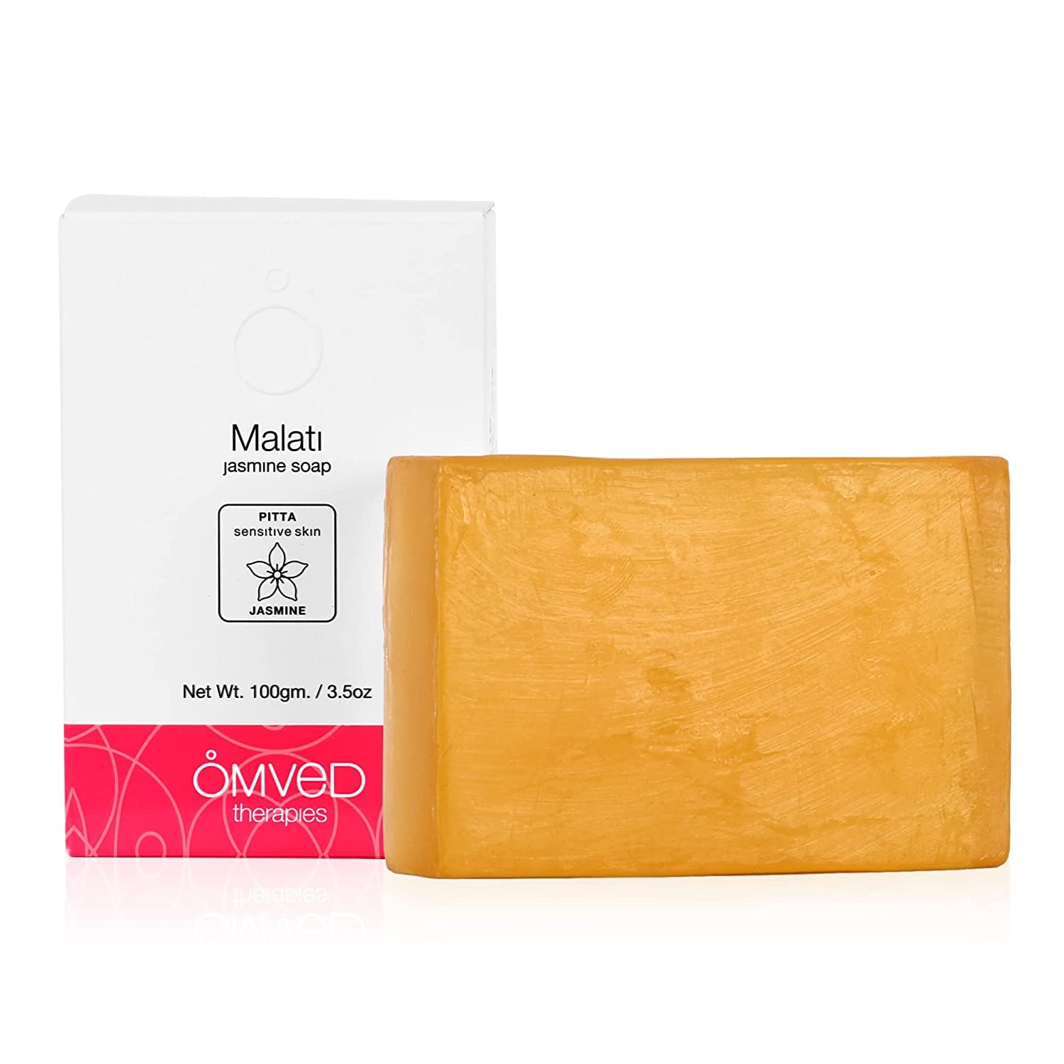 Omved MALATI Natural Jasmine Soap - 100% Pure, Vegan and Cold-Pressed, 100 g