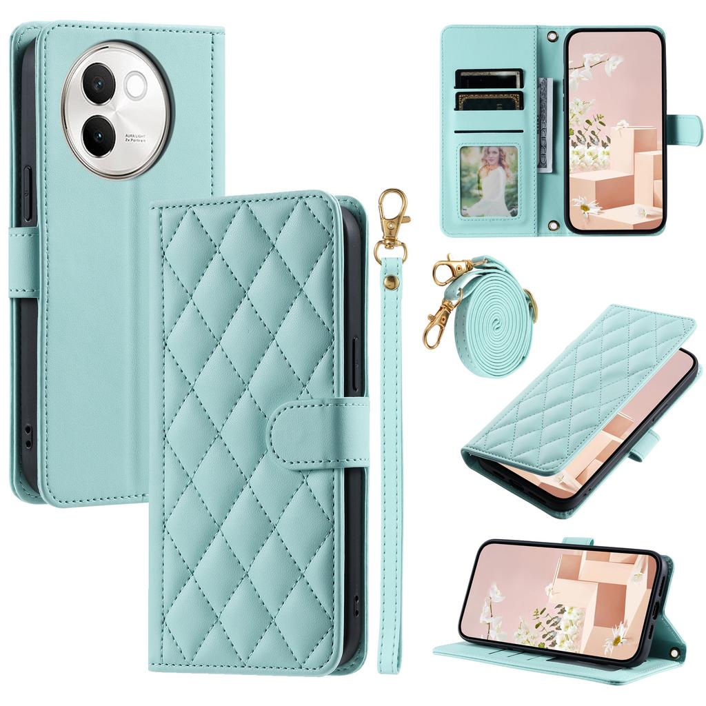 For vivo V40 Lite 5G/V30e 5G Wallet Case Rhombus Grid PU Leather Phone Cover