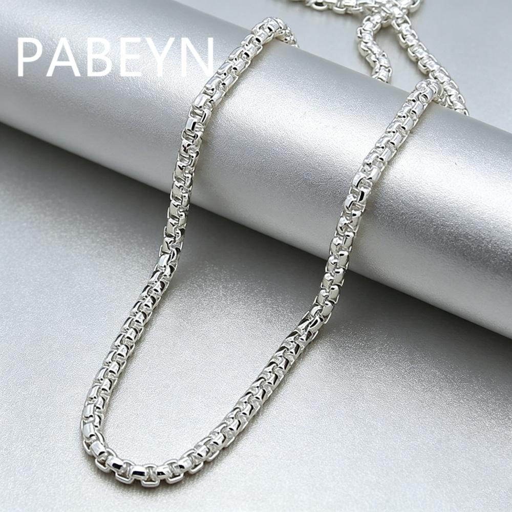 925 Sterling Silver Stylish Simple Round Box Bracelet Necklace Set, Birthday Party Anniversary Gift, Daily Wear