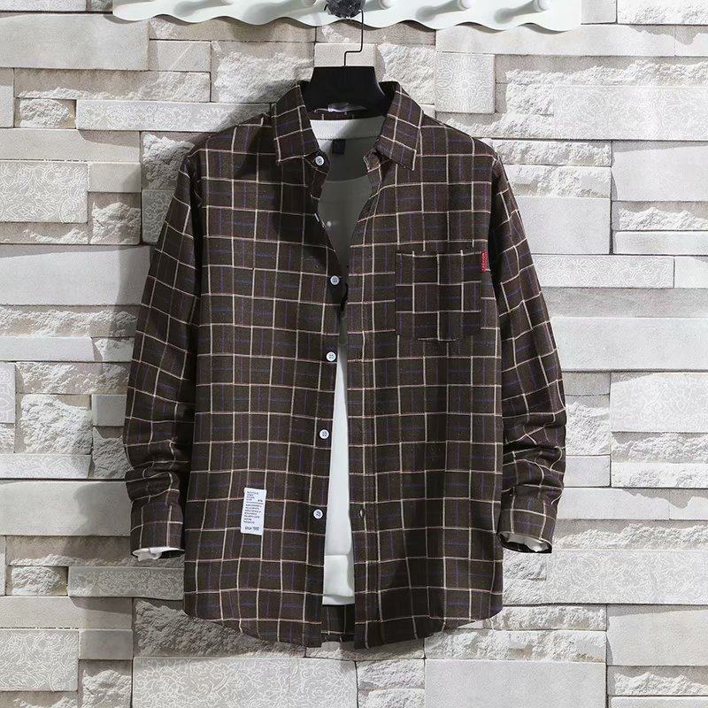 Classical Men Plaid Shirts Long Sleeve Casual Regular Fit Male Tops Autumn Spring