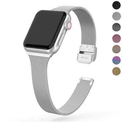 Slim Watch Band for Apple Watch 7/SE/6/5/4/3/2/1 45MM 41MM 42MM 44MM Metal Bracelet Loop Strap for iWatch 38MM 40MM Watchband